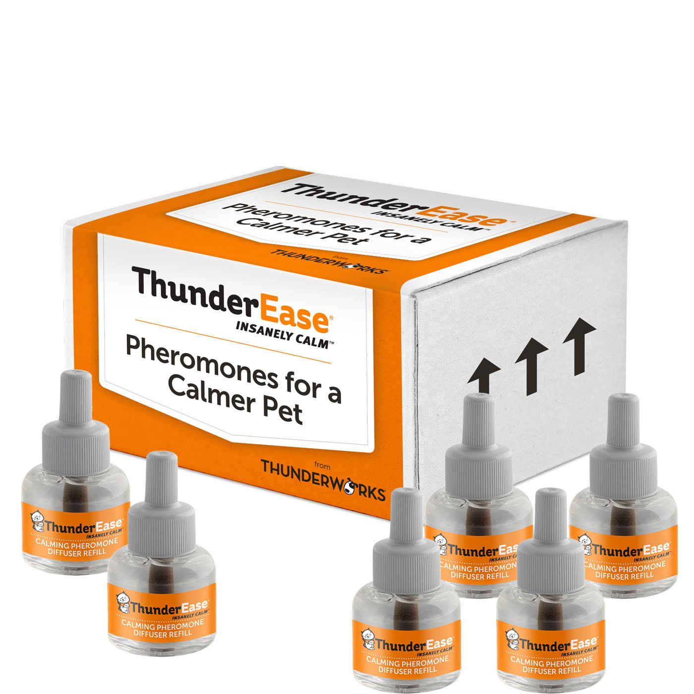 ThunderEase Cat Calming Pheromone Diffuser Refill | Powered by FELIWAY | Reduce Scratching, Urine Spraying, Marking, and Anxiety (180 Day Supply) by ThunderEase